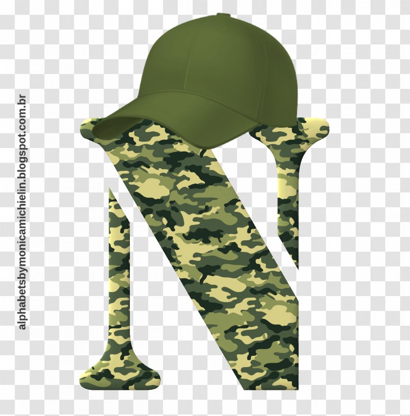 Military Camouflage Alphabet Letter - Cap - CAMOUFLAGE Transparent PNG