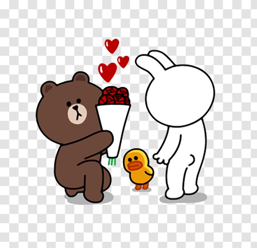 Line Friends Love Image LINE BROWN FARM - Watercolor - Creative Web Design Transparent PNG