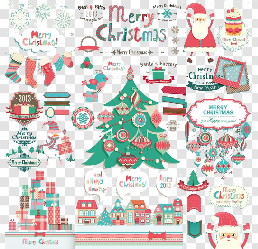 Santa Claus Christmas Decoration Gift - Pattern - Playful Design Element Vector Material Transparent PNG