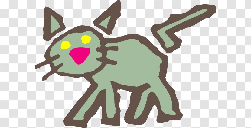 Clip Art Christmas Cat Dog Image - Fictional Character - Green Transparent PNG
