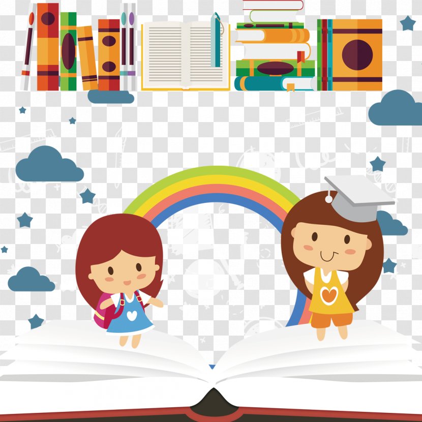 Download - Material - The Child Standing On Book Transparent PNG