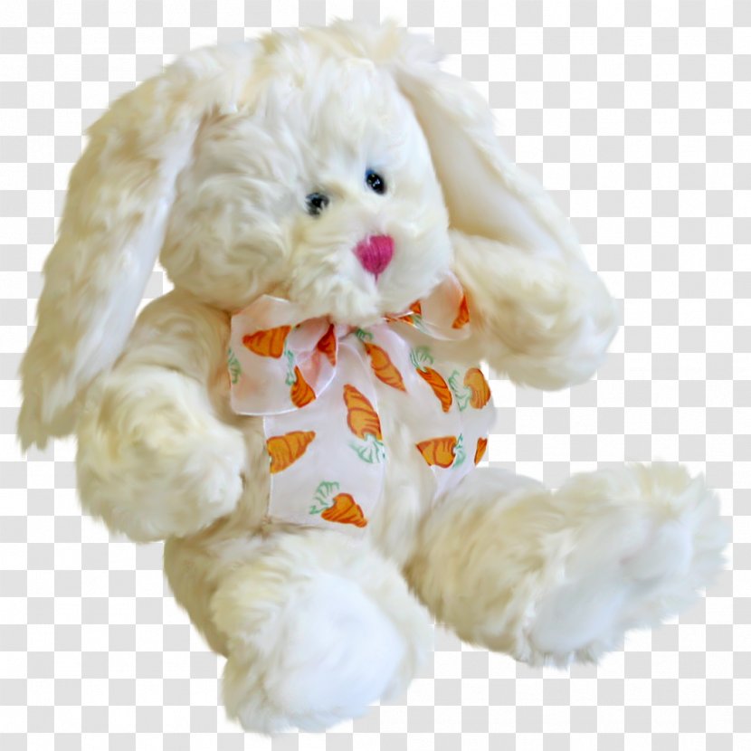 White Plush Rabbit Stuffed Toy - Watercolor - Pretty Little Bunny Transparent PNG