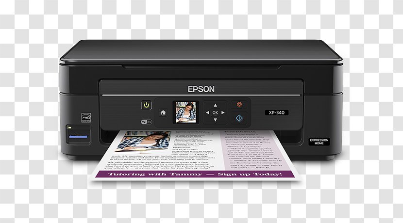 Epson Expression Home XP-340 Multi-function Printer Image Scanner - Electronic Device - Ink Mountain Transparent PNG