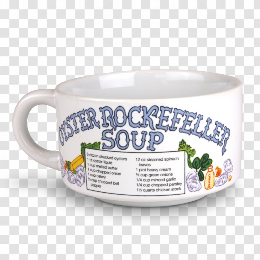 Coffee Cup Oysters Rockefeller Gumbo Mug Bowl - John D Transparent PNG