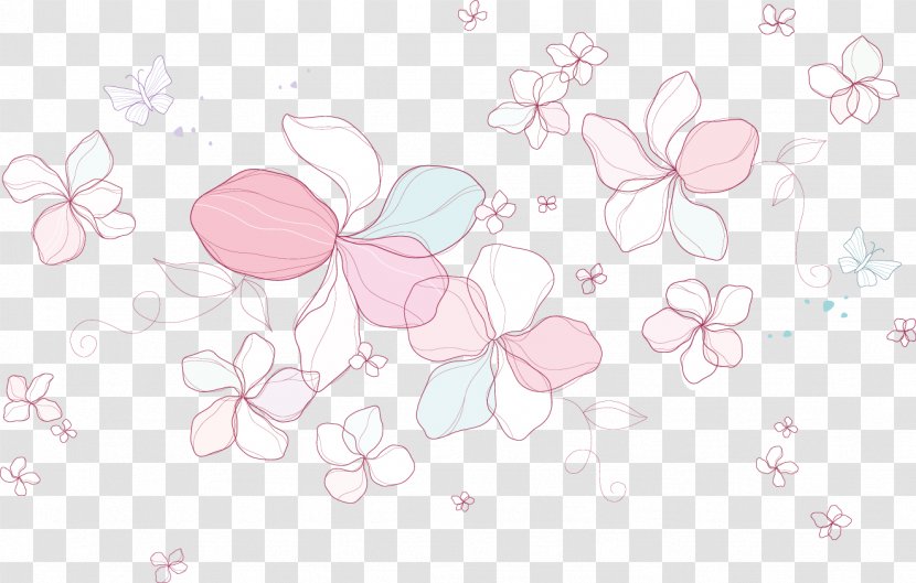Petal Floral Design Cherry Blossom Pattern - White - Decoration Transparent PNG
