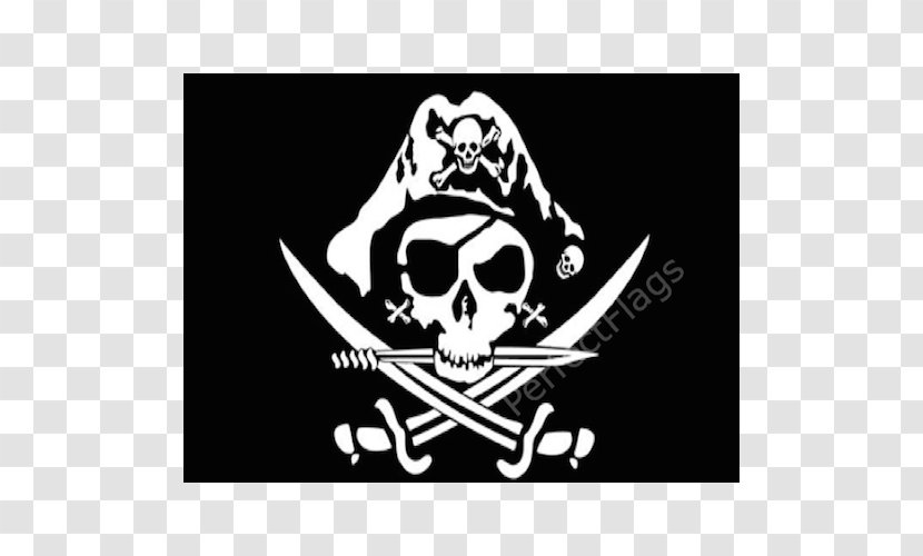 Jolly Roger Piracy Davy Jones Skull Flag - Emblem Transparent PNG