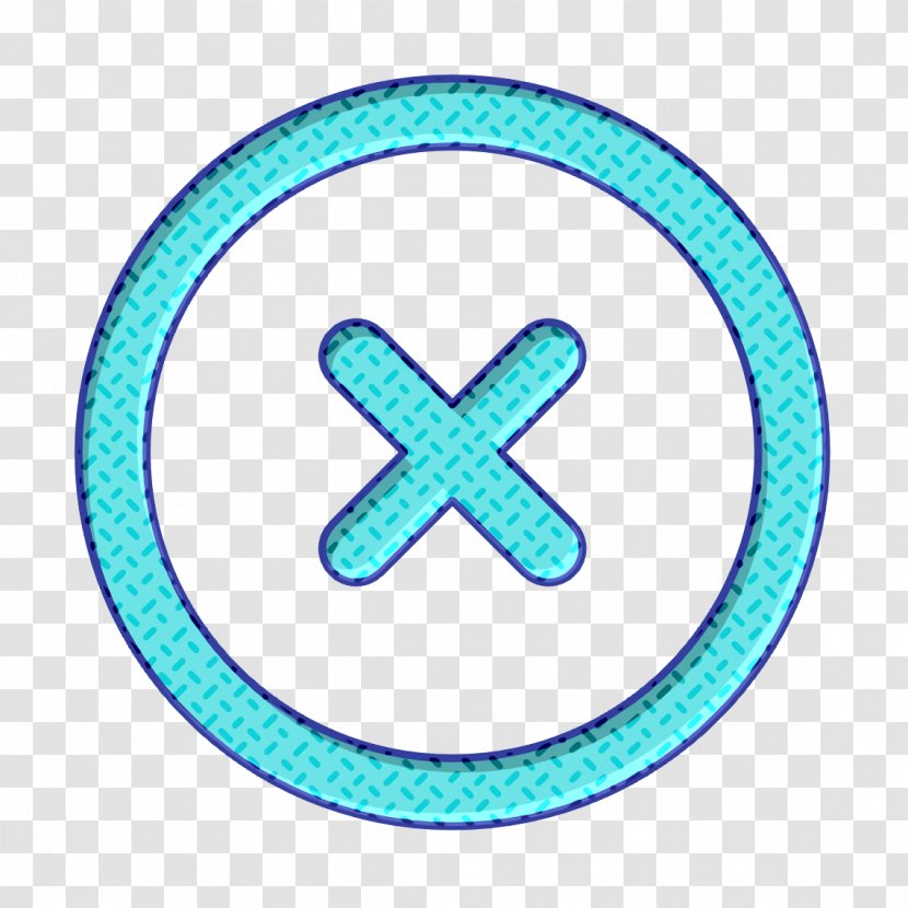 Circle Icon Cross - Aqua - Electric Blue Symbol Transparent PNG