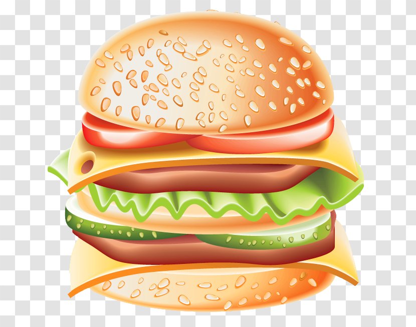 Hamburger Whopper Hot Dog Cheeseburger Clip Art - Fast Food - Big Clipart Transparent PNG
