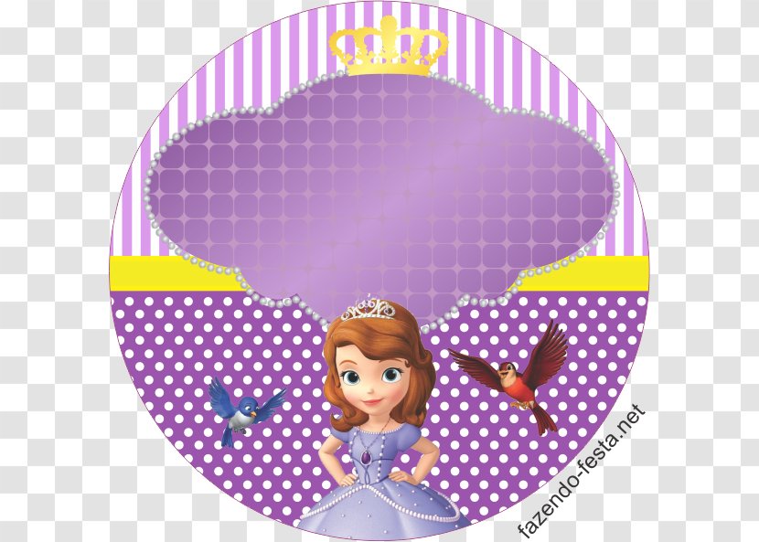 Paper Sticker Airplane Label Party - Purple - Princess Sophia Transparent PNG