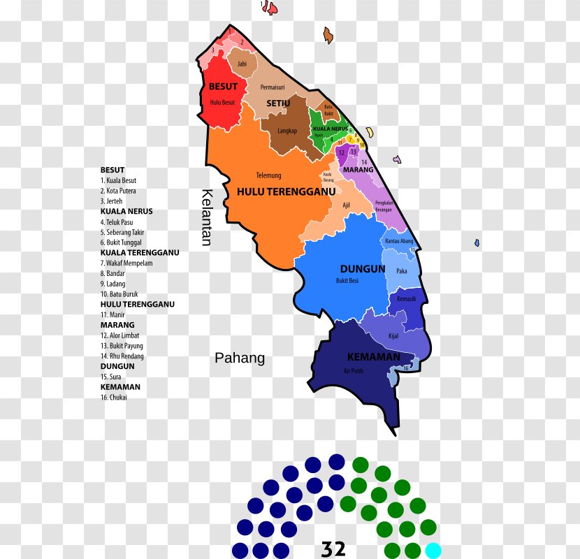 Kuala Terengganu Peninsular Malaysia Pahang State Legislative Assembly Malaysian General Election, 2018 - Blank Map Transparent PNG