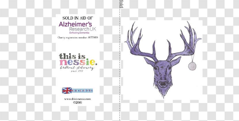 Christmas Card Greeting Deer Alzheimer's Research UK - Purple Transparent PNG