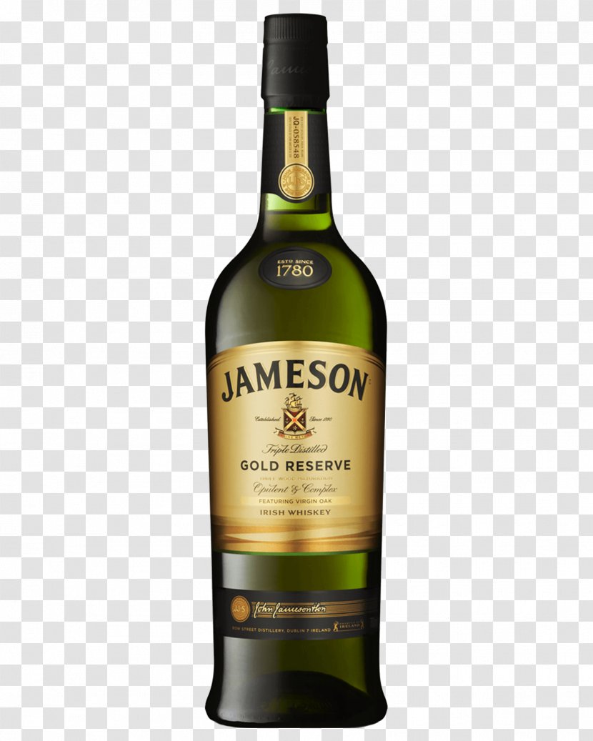 Jameson Irish Whiskey Distilled Beverage Bourbon - Glass Bottle Transparent PNG