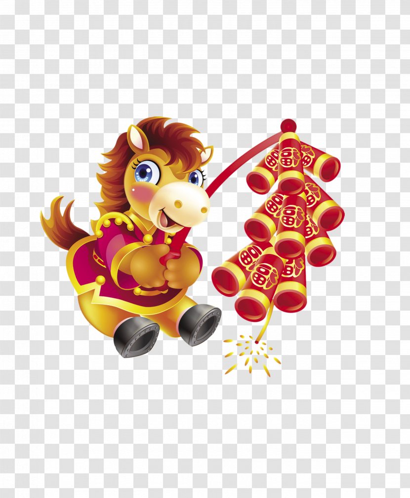 Chinese New Year Zodiac Bainian Cartoon Lunar - Horse Transparent PNG
