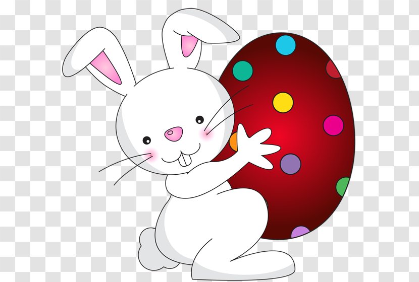 Easter Bunny Angel Clip Art - Red Egg - Border Transparent PNG