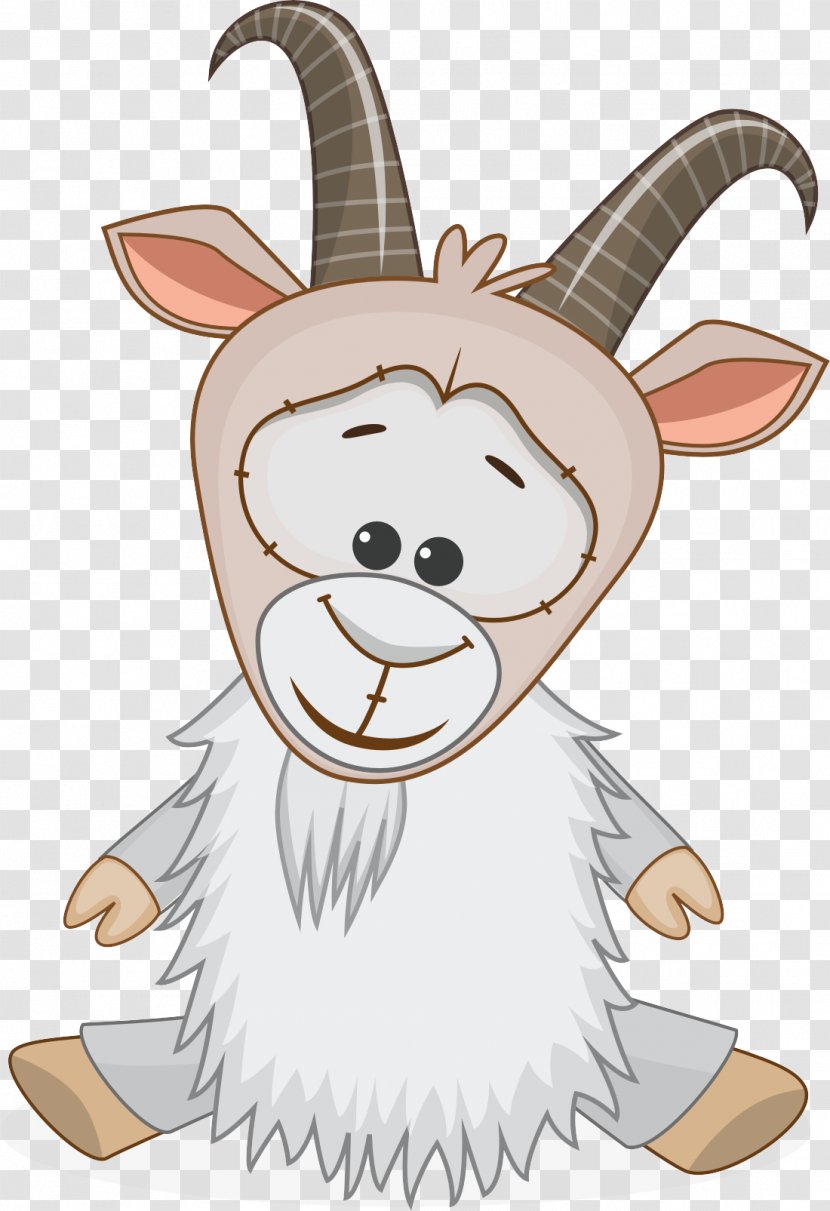 Goat Alpine Ibex Sheep Clip Art - Birthday - Vector Cartoon Transparent PNG