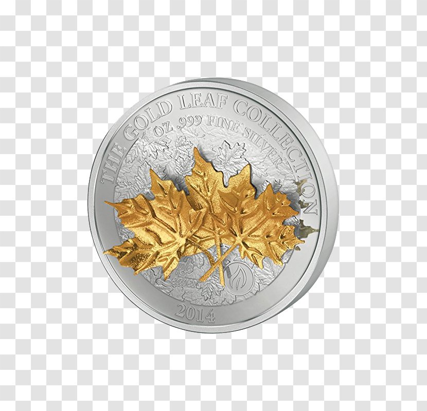Gold Leaf Silver Maple Coin - Foil Transparent PNG