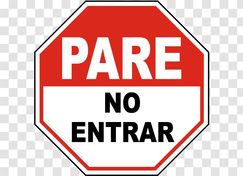Spanish Stop Sign Clip Art - Symbol - Do Not Enter Transparent PNG