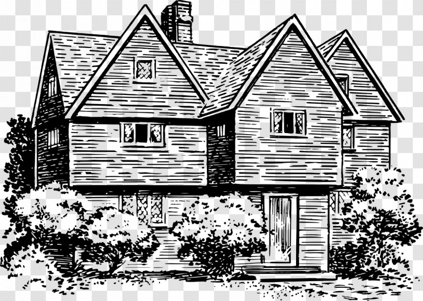 House Clip Art - Black And White Transparent PNG