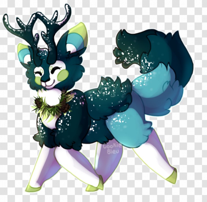 Animal Teal Figurine Legendary Creature Animated Cartoon - Fictional Character - Snowing Day Transparent PNG