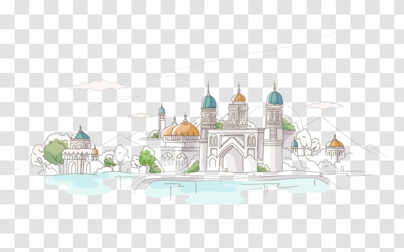 Drawing Fukei Architecture 千図網 - Landscape Painting - Illustration Travel Transparent PNG