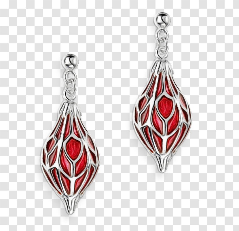 Earrings Jewellery Red Fashion Accessory Silver - Gemstone Metal Transparent PNG