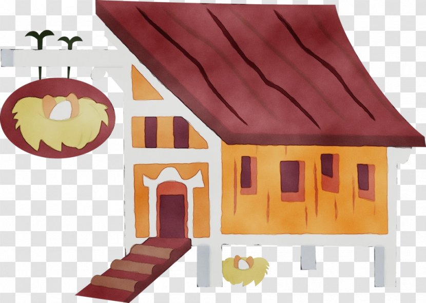 Watercolor Drawing - Log Cabin - Shed Furniture Transparent PNG