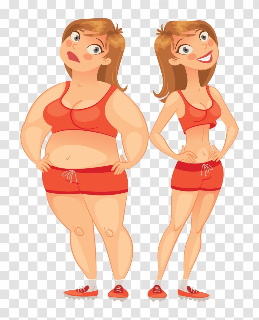 Weight Loss Adipose Tissue Royalty-free Fat - Cartoon - Thin Transparent PNG