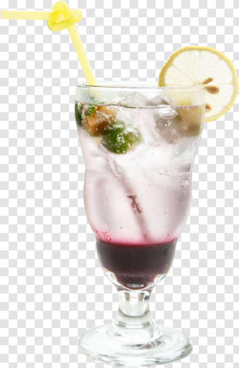 Juice Spritzer Cocktail Garnish Lemonade - Blueberry Bubble Drink Transparent PNG
