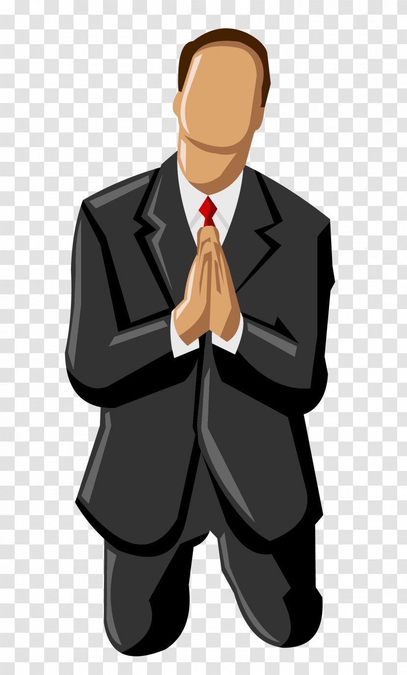 Kneeling Prayer Illustration - Person - Kneel Man Transparent PNG