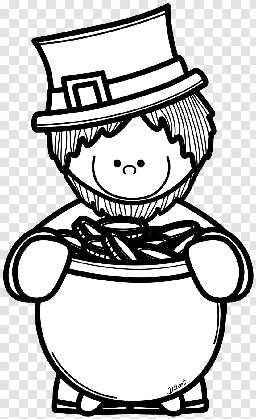 Coloring Book Leprechaun Clip Art Line Image - Color - Black And White Princess Transparent PNG