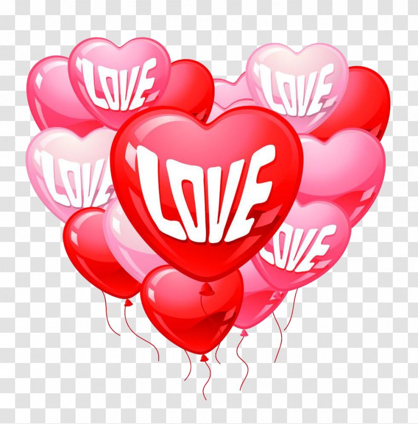 Valentines Day Heart Greeting Card Gift - Valentine S - Letters Love Balloons Transparent PNG