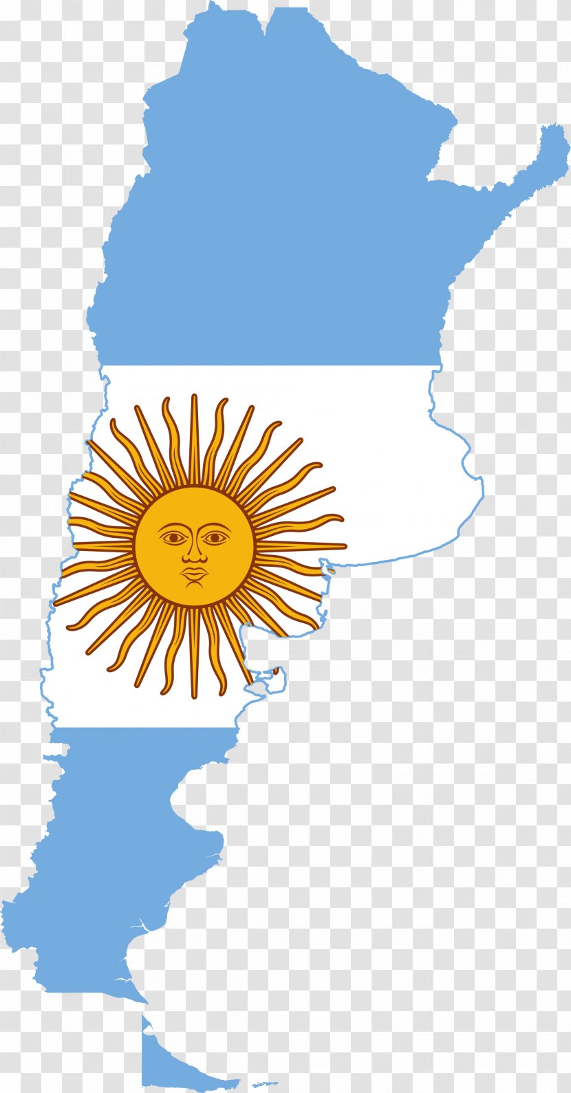 Flag Of Argentina Map Clip Art - Flower Transparent PNG