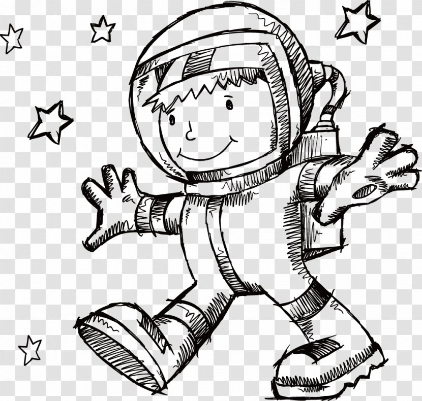 Coloring Book Outer Space Spacecraft Shuttle - Heart - Astronaut Transparent PNG