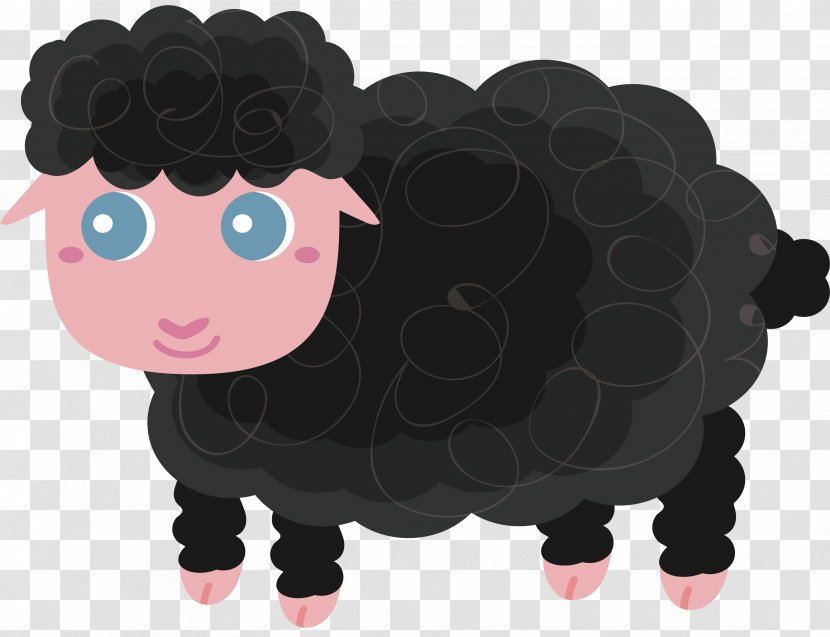 Black Sheep Cartoon Mazagran - Little Transparent PNG