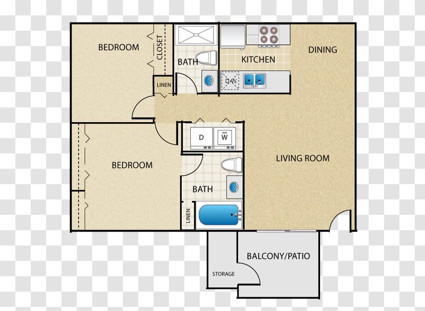 The Place At Edgewood Apartments Palo Verde MCLife Tucson Floor Plan East - Earth Transparent PNG