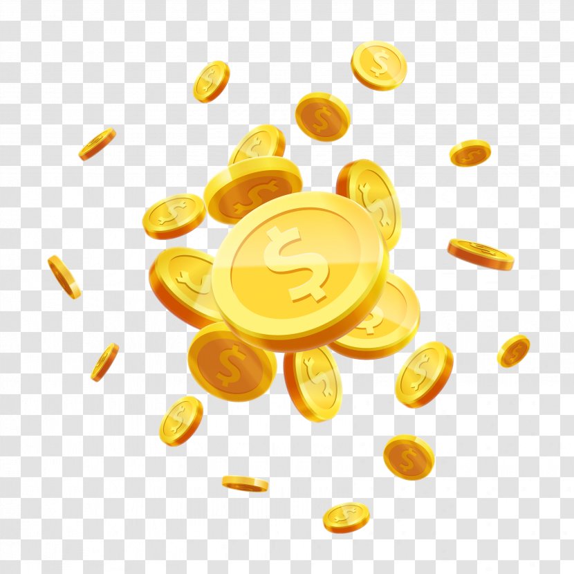 Gold Coin Stock Photography Royalty-free - Flying Scattered Vector Material Transparent PNG