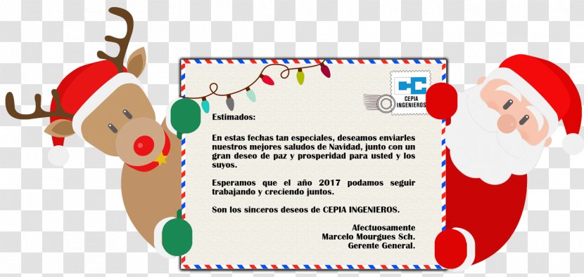 Santa Claus Reindeer Christmas - Card Transparent PNG