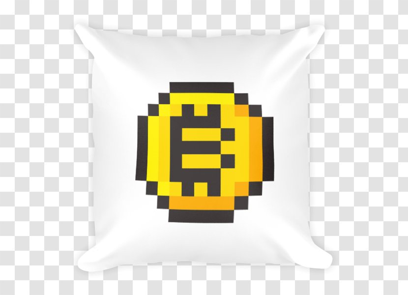 Pixel Art Bitcoin - Throw Pillow Transparent PNG