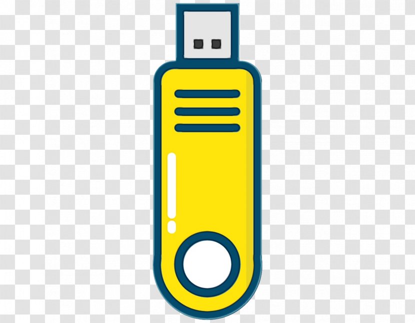 Usb Flash Drive Data Storage Device Yellow Technology Electronic - Paint - Memory Transparent PNG