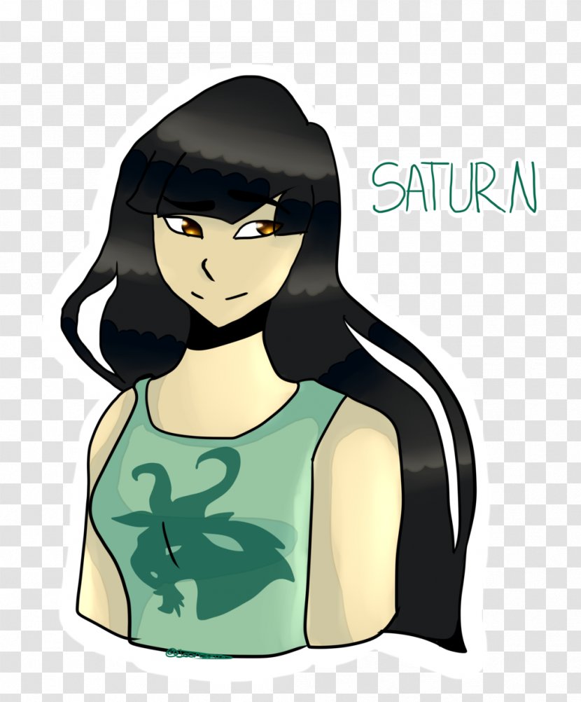 Black Hair Human Behavior Cartoon Character - Watercolor - Saturn Drawing Transparent PNG