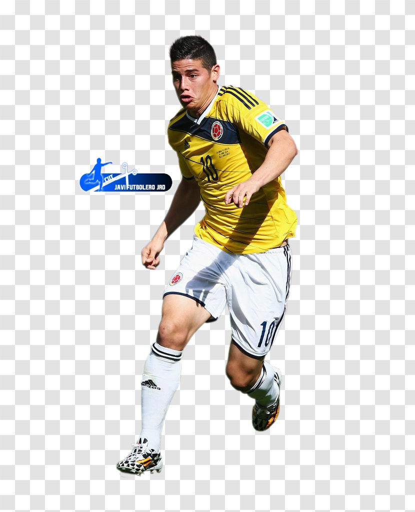 James Rodríguez Colombia National Football Team 2014 FIFA World Cup Jersey - T Shirt Transparent PNG