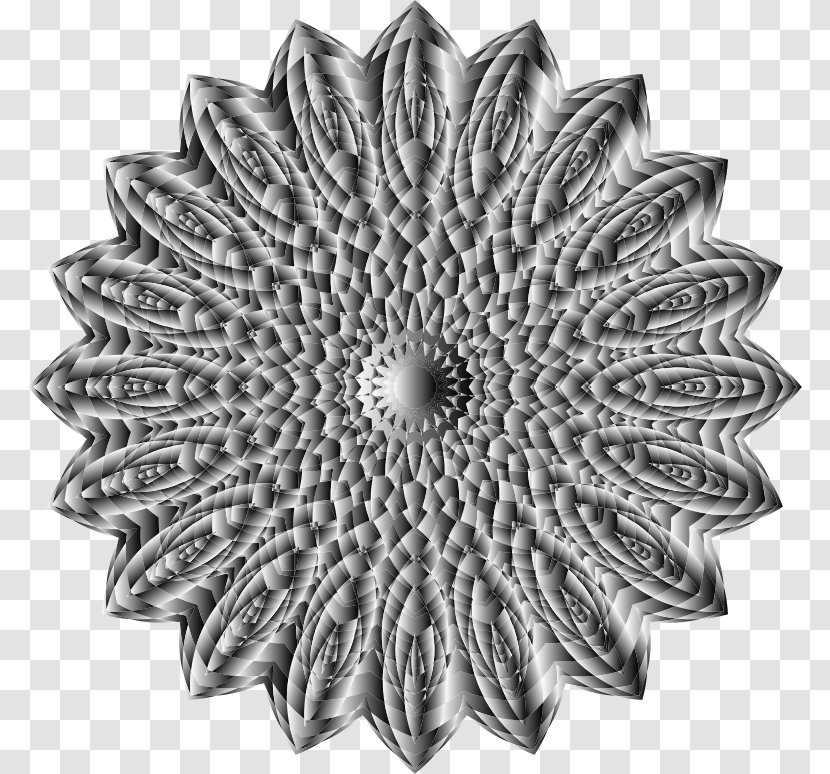 Black And White Grayscale Palette - Mandala Drawing Transparent PNG