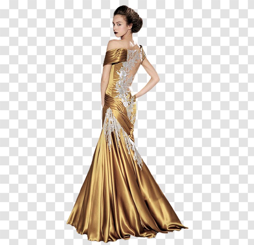 Color Haute Couture Wedding Dress Fashion - Brown Transparent PNG