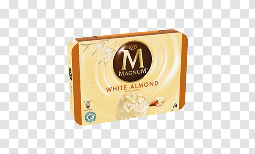 Ice Cream White Chocolate Magnum Almond - Sugar Transparent PNG