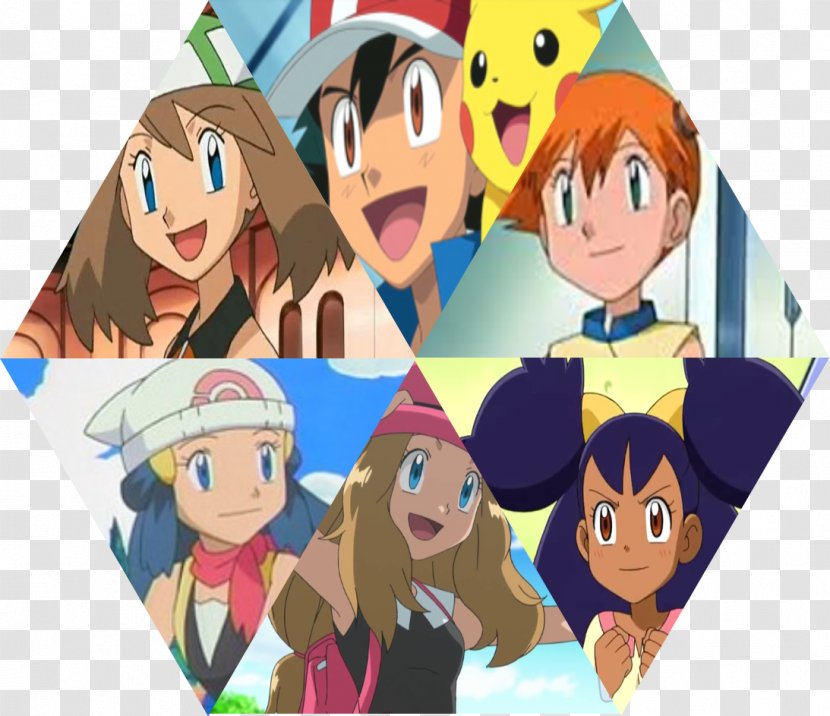 Ash Ketchum Misty Serena Dawn May - Heart - Pikachu Transparent PNG