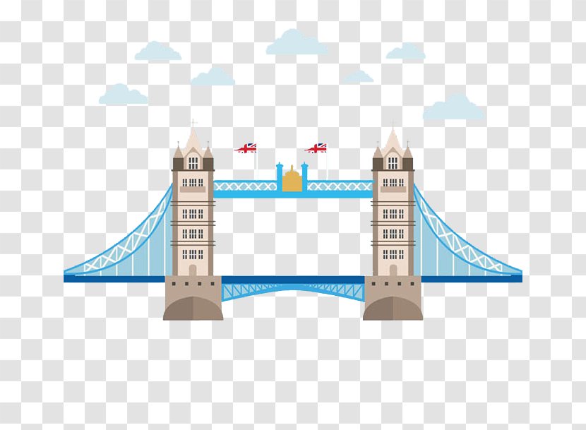 London Bridge Tower Big Ben Eye - Area - Cartoon Clouds Creative Transparent PNG