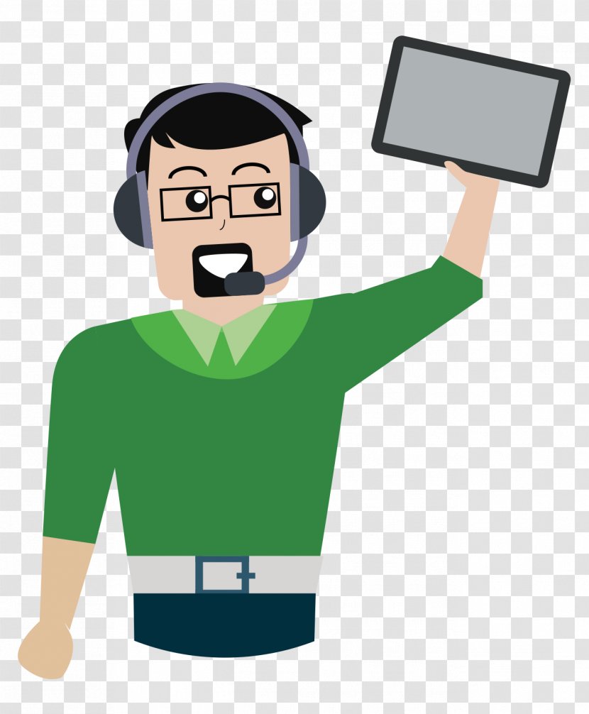 Cartoon Download Icon - Hand - Operator Man Material Transparent PNG