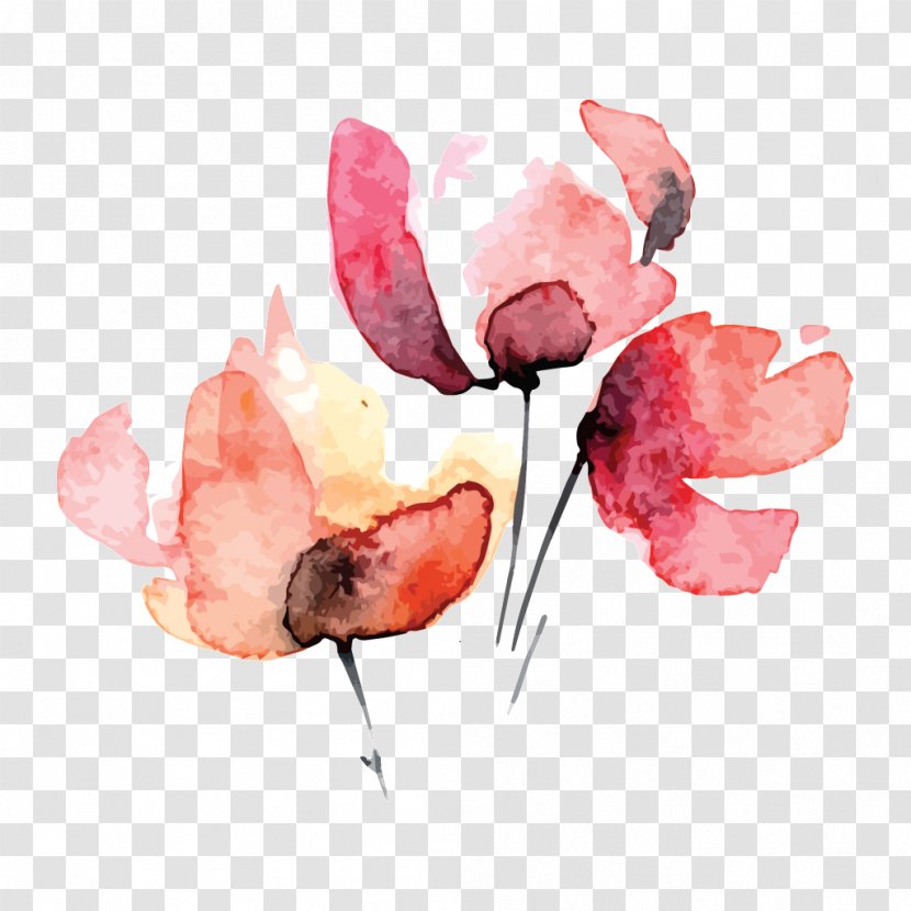 Petal Watercolor Painting Cut Flowers Rose Family Transparent PNG