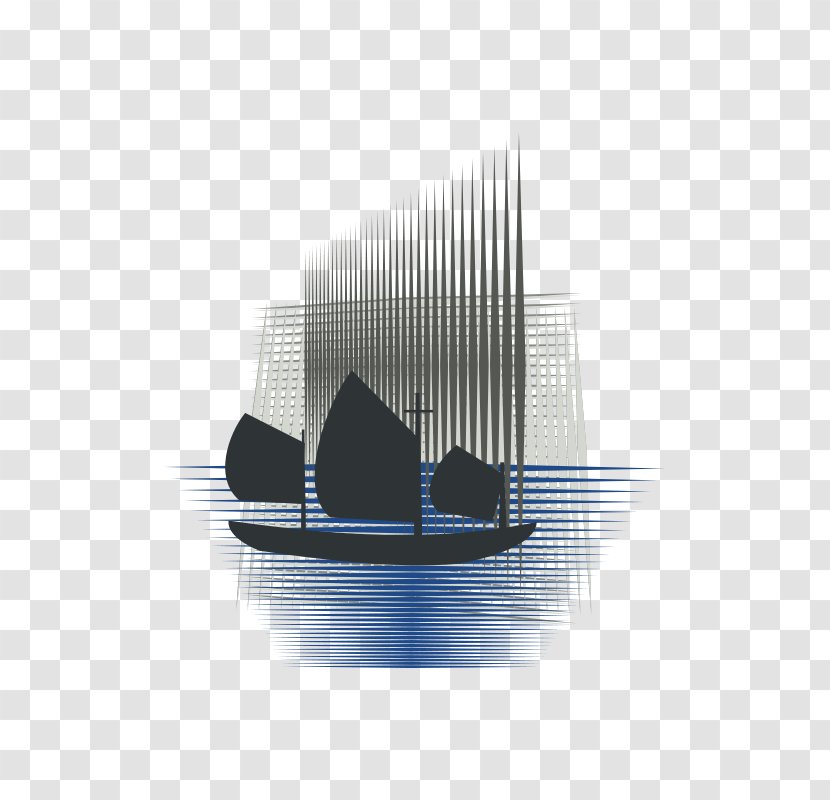 Building Line - Junk Boat Transparent PNG
