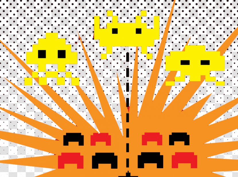Space Invaders Game Illustration - Children's Play Cartoon Creative Explosion Spot Transparent PNG